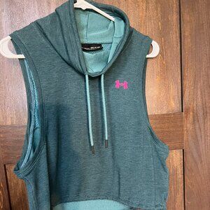 Under Armour Women's Featherweight Fleece Sleeveless Funnel Neck Top/Green/Small